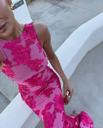 Women's Clothing 2024 Summer Embroidered Sleeveless Straight Temperament Holiday Dress